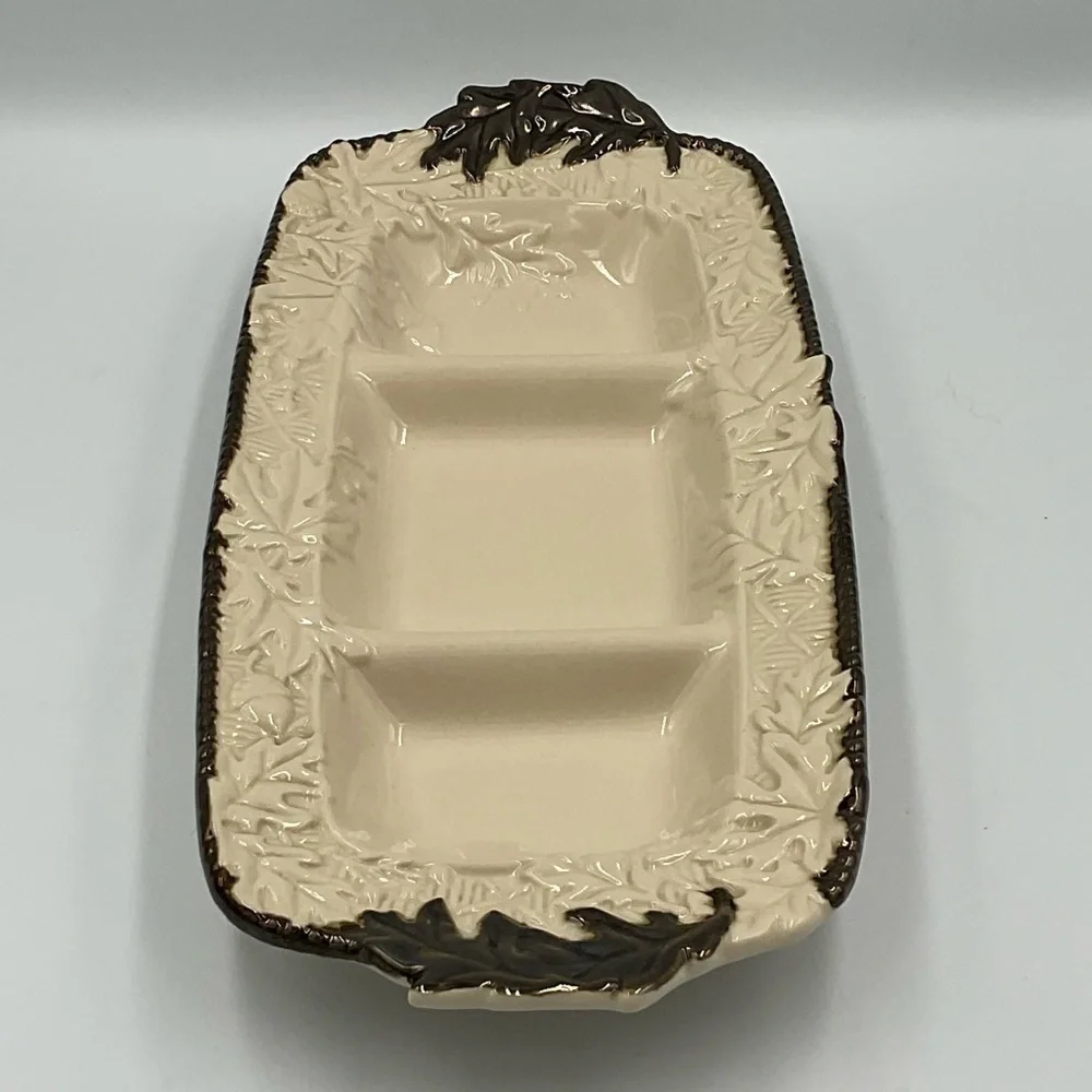 Ceramic Fall Relish Divided Serving Dish